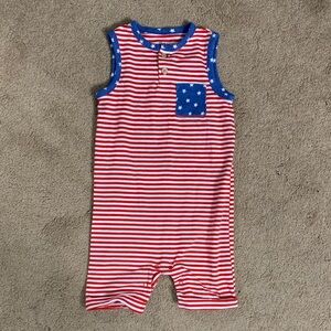 Cat & Jack Red and White Striped Baby Romper
